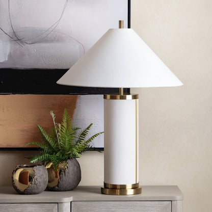Set Of 2 Metal Table Lamp With Linen Shade