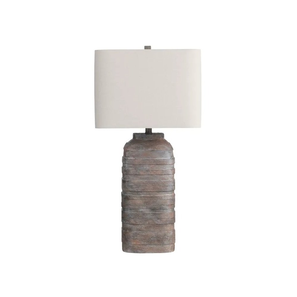 30.5" Coastal Multicolor Resin Table Lamp with Textured Grey-Brown Finish