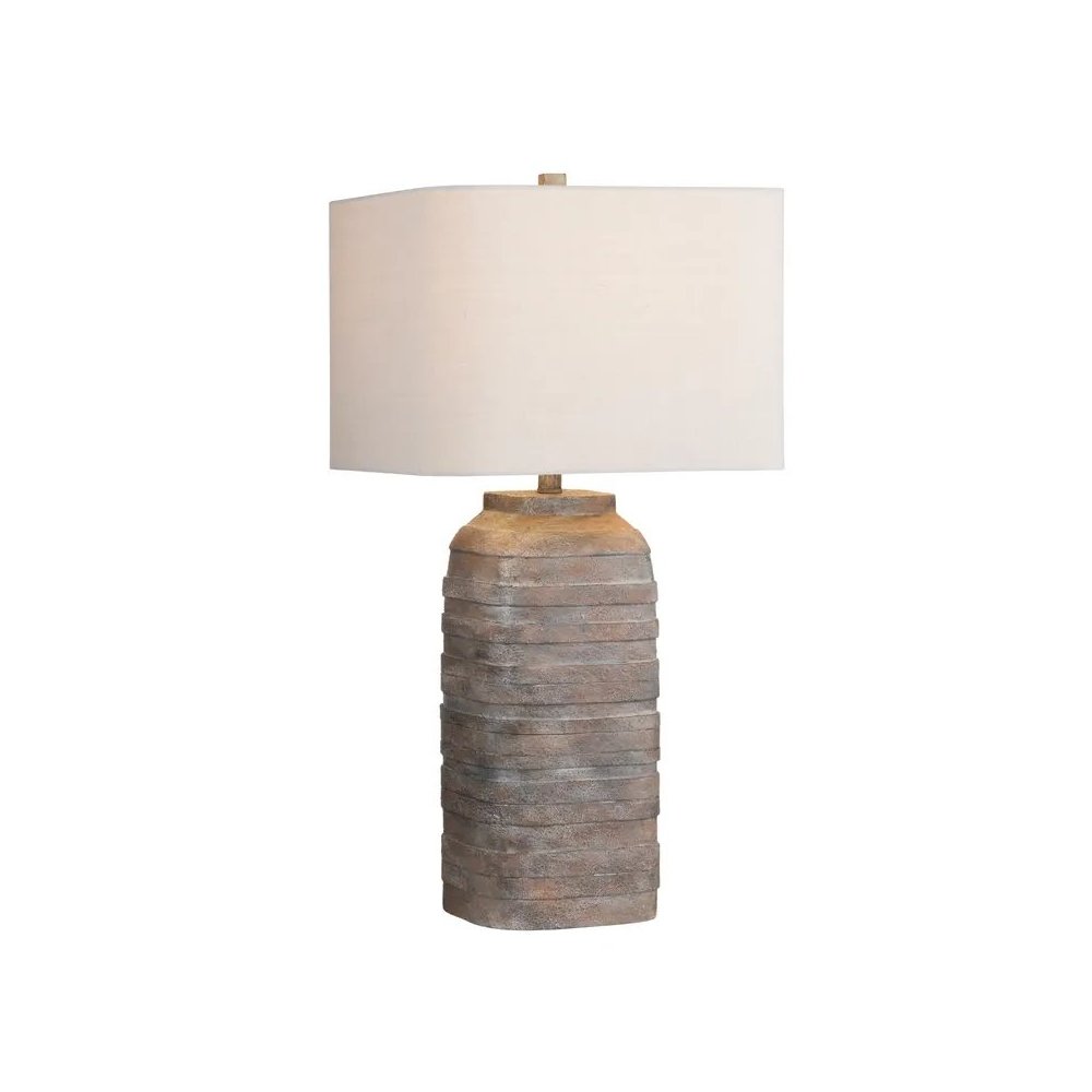 30.5" Coastal Multicolor Resin Table Lamp with Textured Grey-Brown Finish
