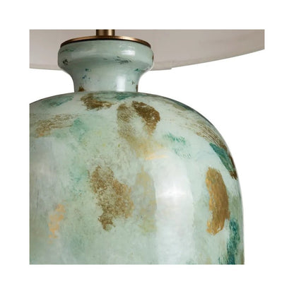 29" Transitional Multicolor Glass Table Lamp with Gold Accents