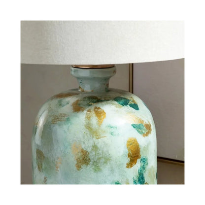 29" Transitional Multicolor Glass Table Lamp with Gold Accents