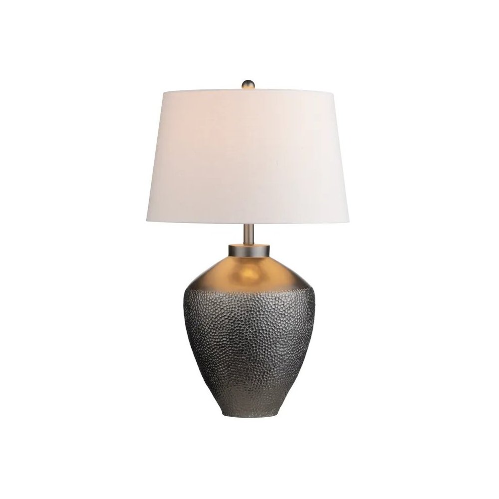 31.5" Transitional Textured Grey Resin Urn Table Lamp