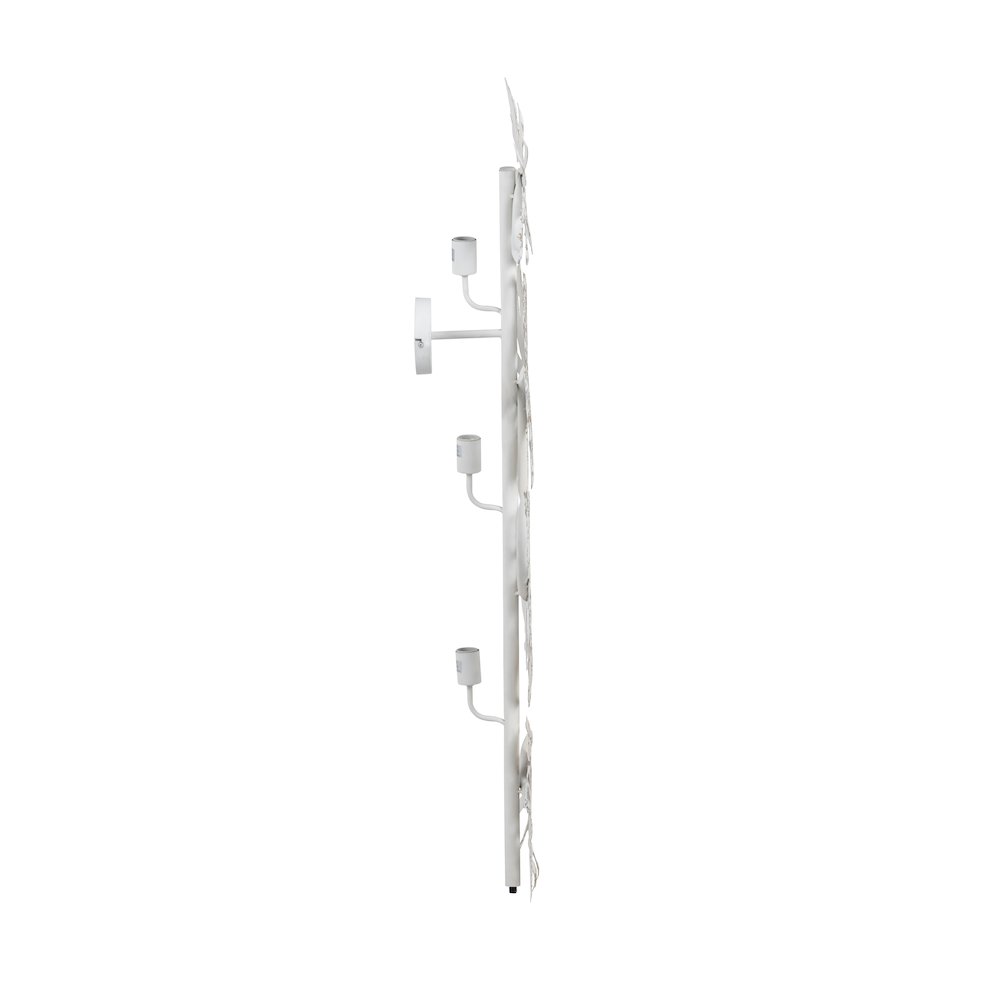 52"H Dusty White And Gold Metal Wall Sconce