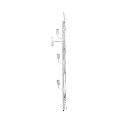 52"H Dusty White And Gold Metal Wall Sconce