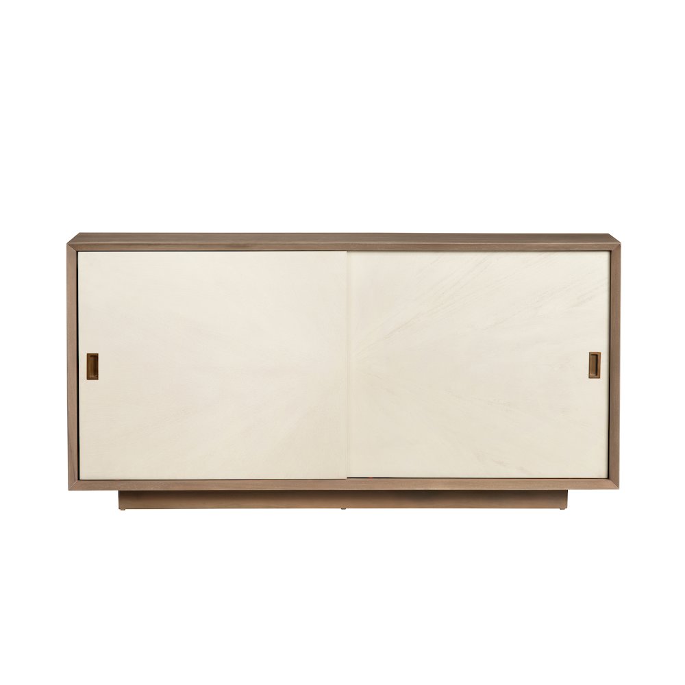 64.5" Natural Brown 2 Sliding Door Media Credenza