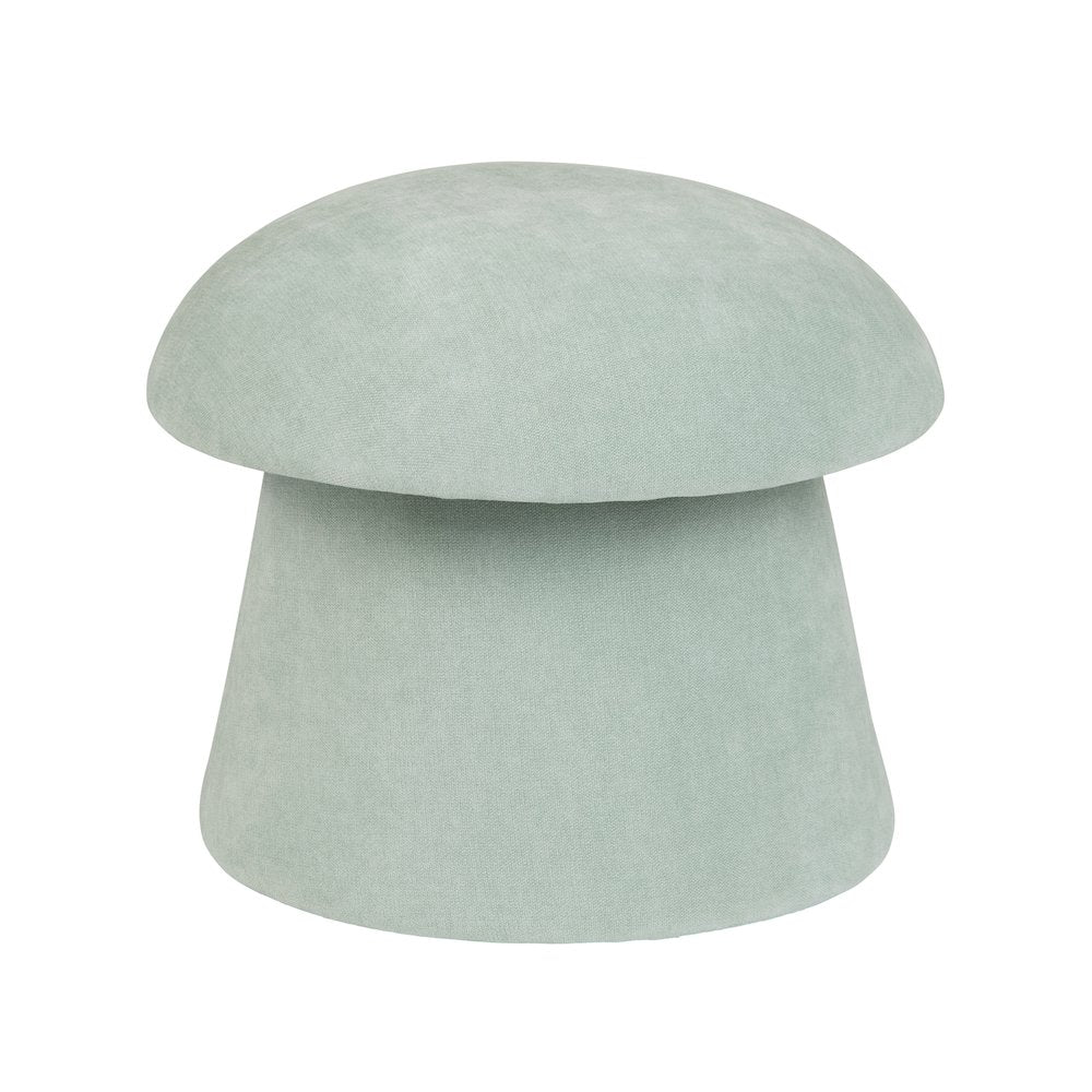 Seafoam Green Chenille Mushroom Ottoman W/ Storage