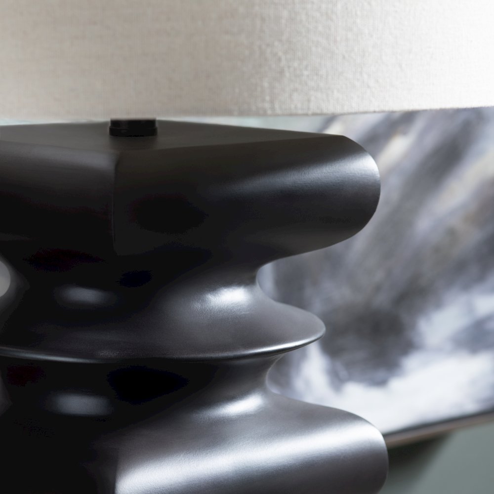 Set Of 2 Resin Table Lamp With Linen Shade