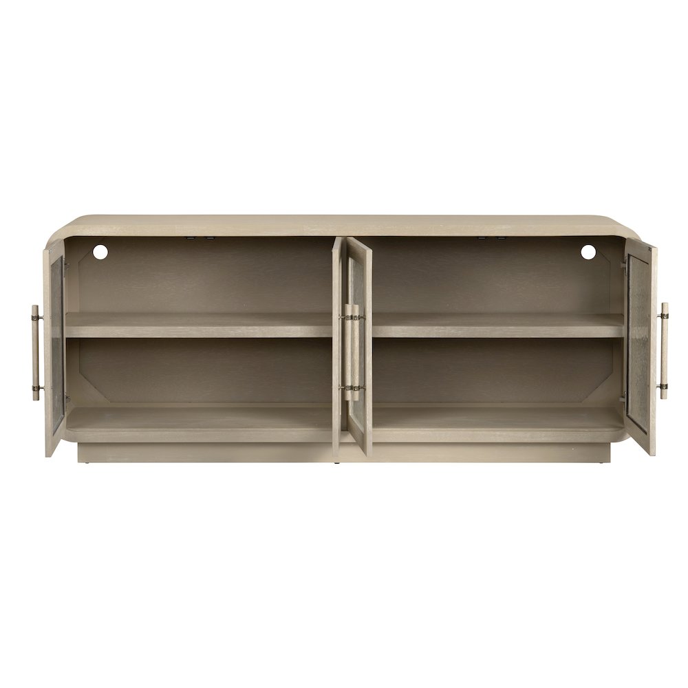 80" Tan 4-Door Media Credenza