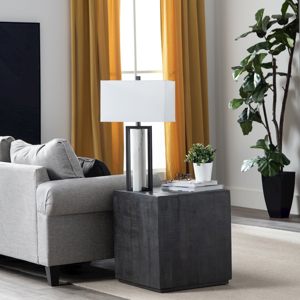 29.75"H Marble + Metal Table Lamp 1Pcs Ups Pack 3'
