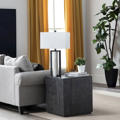29.75"H Marble + Metal Table Lamp 1Pcs Ups Pack 3'
