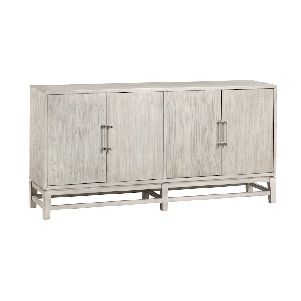 68" Cream Solid Wood 4-Door Media Credenza