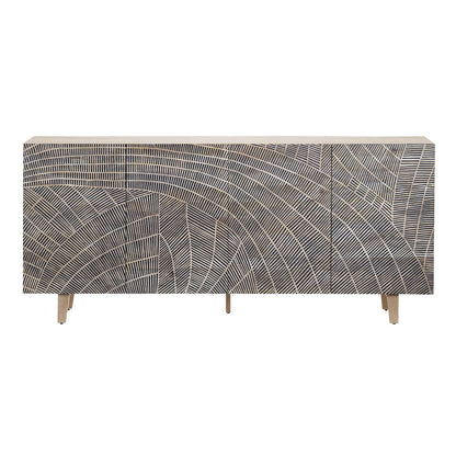 79" Solid Wood 4-Door Media Credenza