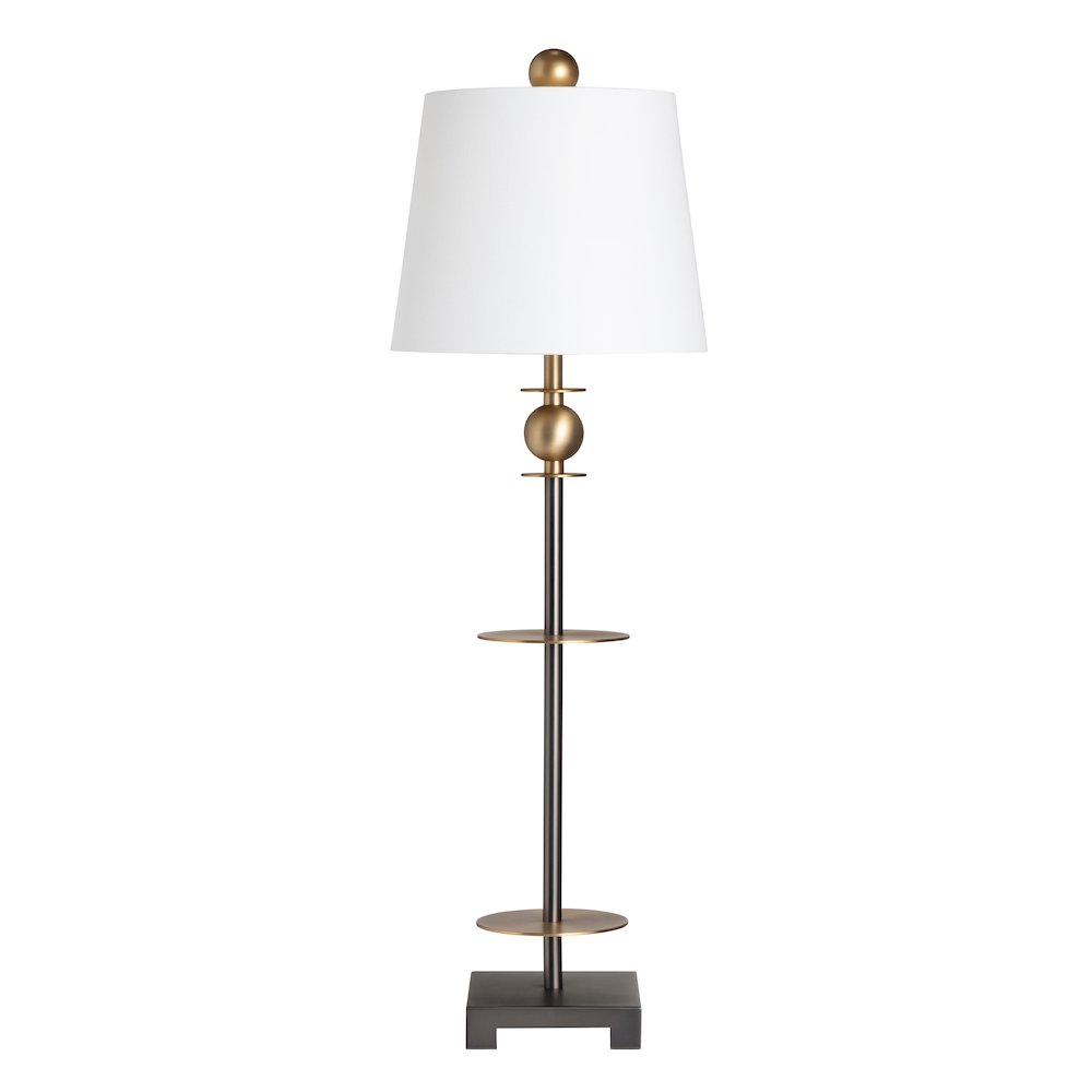 Set Of 2 Metal Buffet Lamp With Linen Shade