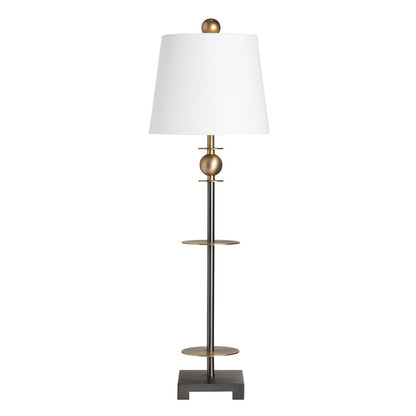 Set Of 2 Metal Buffet Lamp With Linen Shade