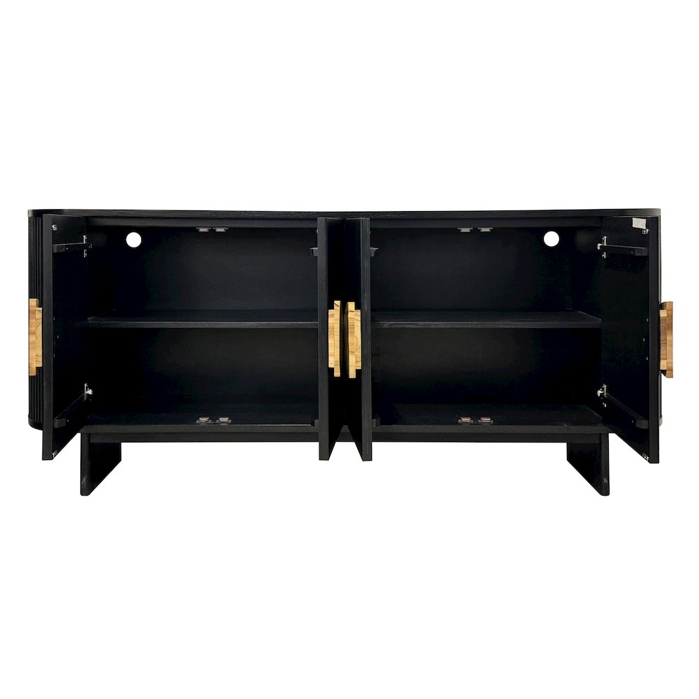82" Black 4-Door Media Credenza