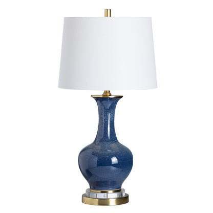 Set Of 2 Ceramic, Metal, & Crystal Table Lamp With Shade