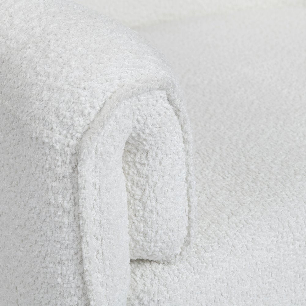 Light Cream Textured Upholstered Swivel Accent Chair