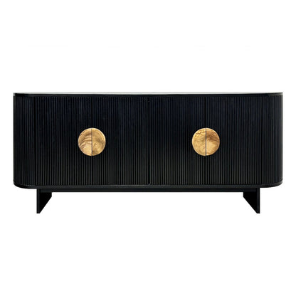 82" Black 4-Door Media Credenza
