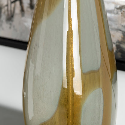 Set Of 2 Glass Table Lamp With Linen Shade