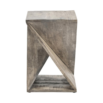 Crestview Collection Bengal Manor Mango Wood Grey Twist Square End Table
