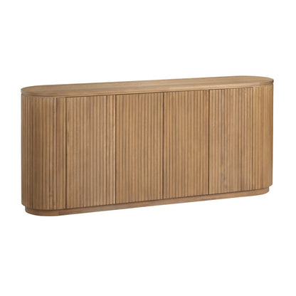 72" Honey Brown 4-Door Credenza