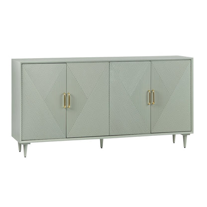 72" Sage Green 4 Door Media Credenza