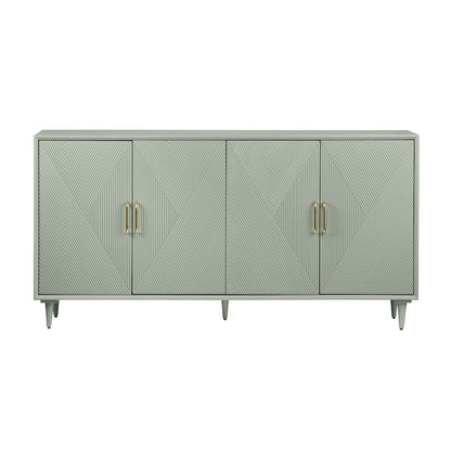 72" Sage Green 4 Door Media Credenza