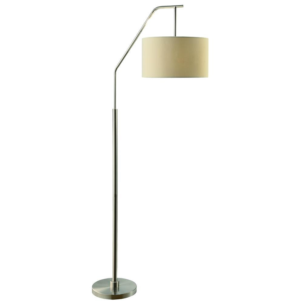 Crestview Collection 384309 Dinsmore Floor Lamp, Cream, Nickel/Brushed Nickel
