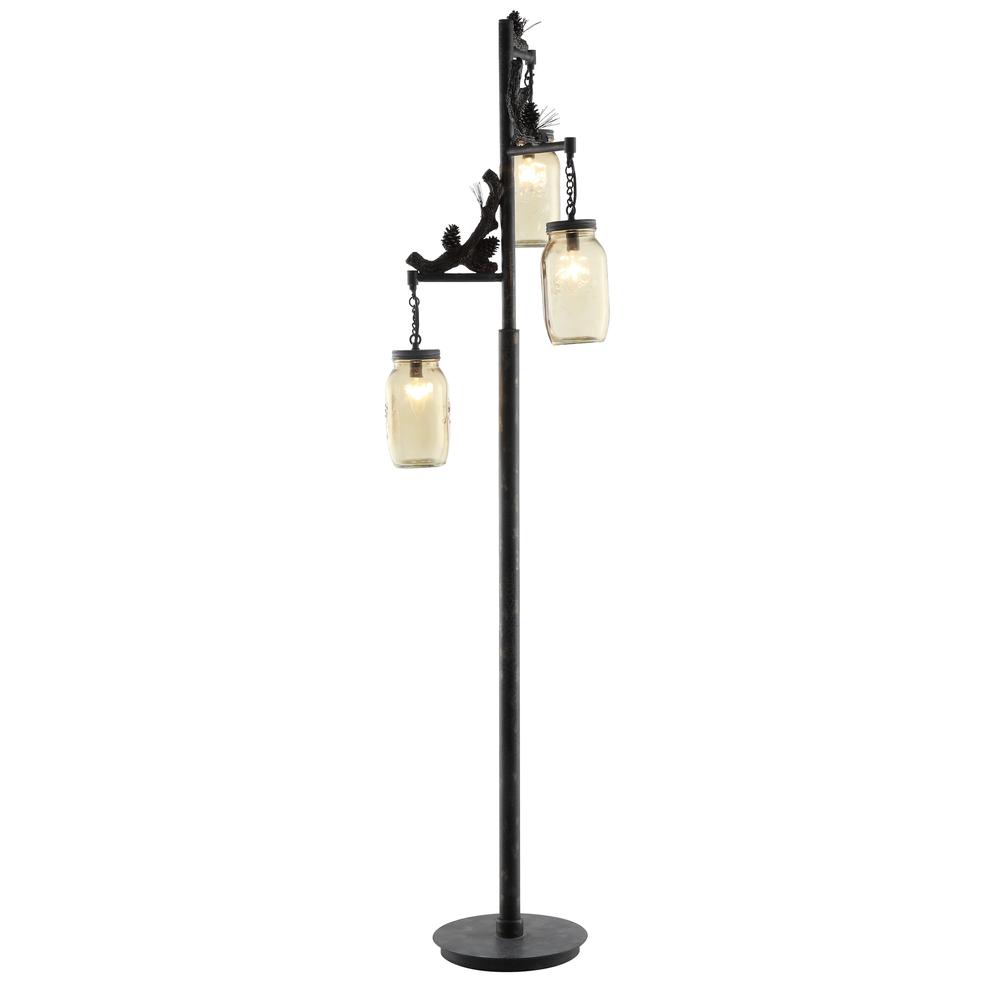 Crestview Collection CVAER740 Fire Catcher Floor Lamp Lighting, Gray
