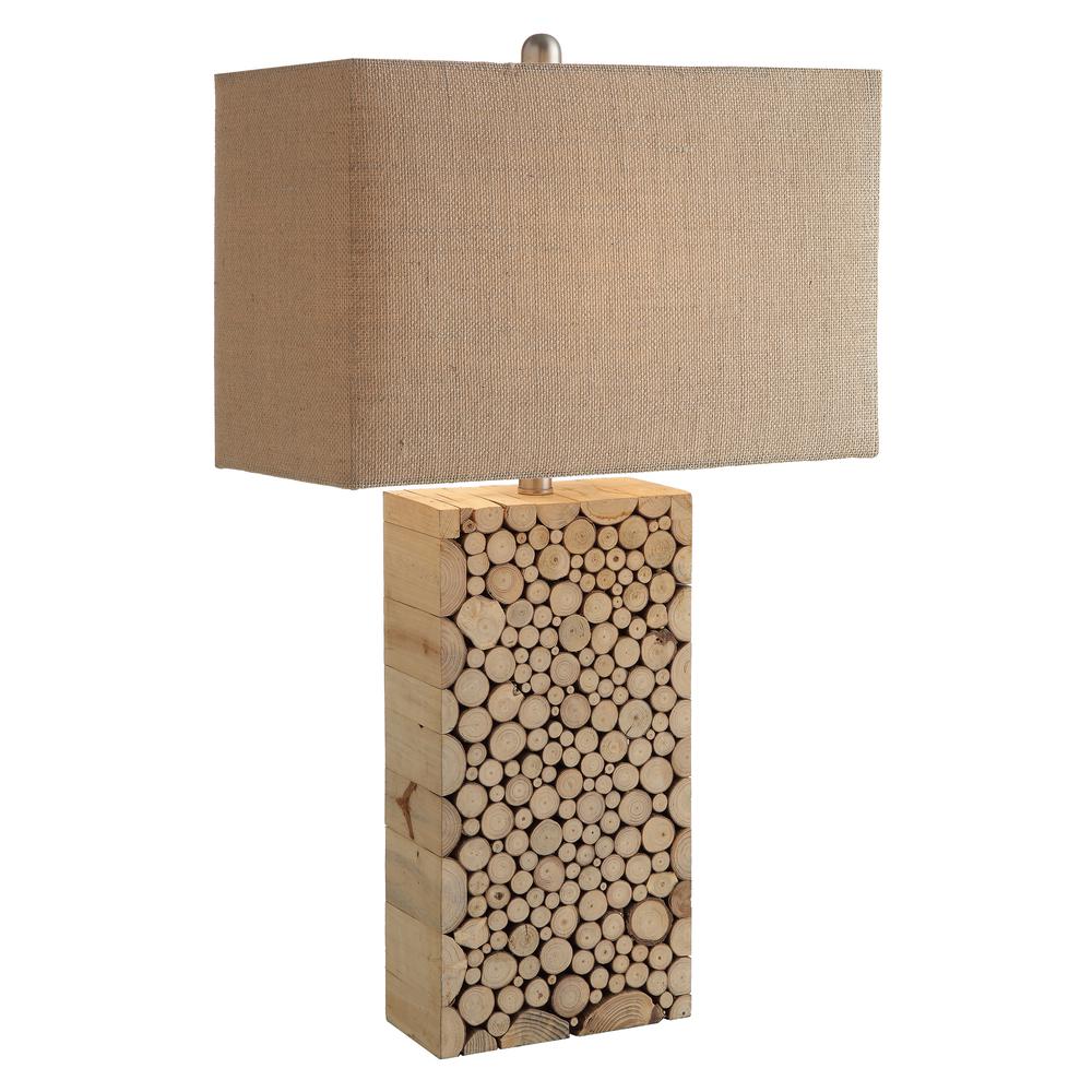 Stacked Wood Table Lamp