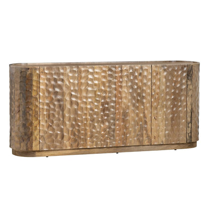 76" Solid Wood 4-Door Media Credenza