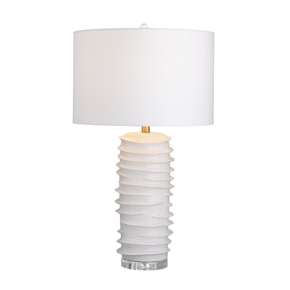 Set Of 2 White Ceramic Table Lamp With Shade