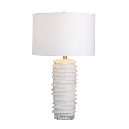 Set Of 2 White Ceramic Table Lamp With Shade