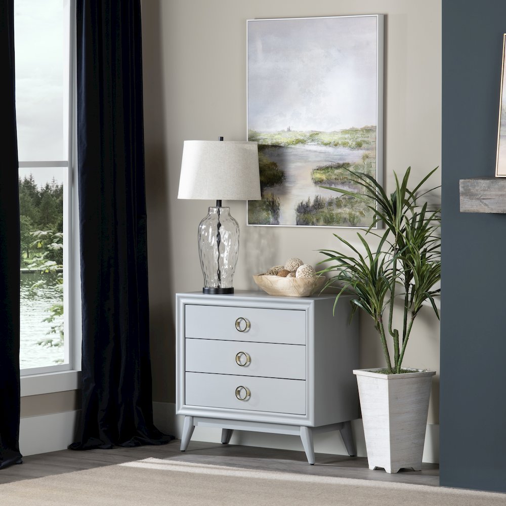 3-Drawer Gray Accent Chest