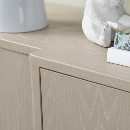 75.5" Beige With A Yellow Undertone 4-Door Media Credenza