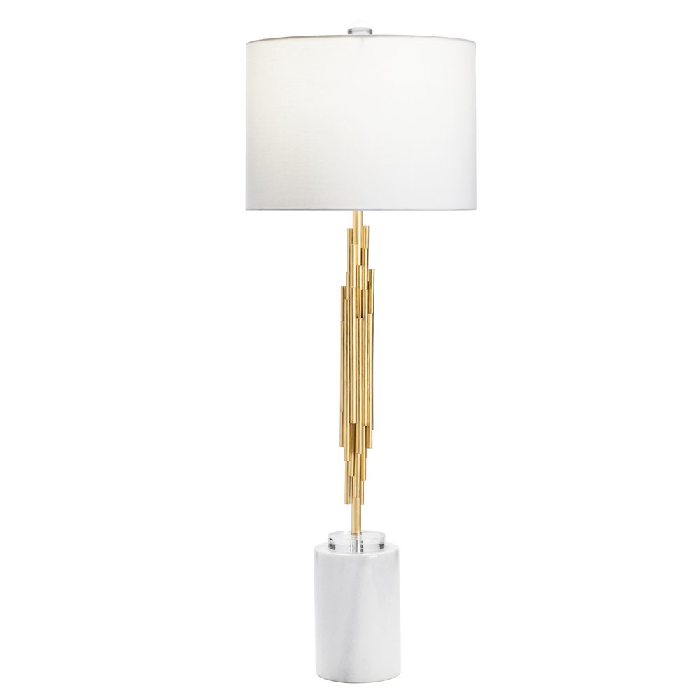 38.25"H Marble + Metal Table Lamp 2Pcs Ups Pack 3.8'