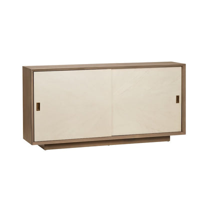 64.5" Natural Brown 2 Sliding Door Media Credenza