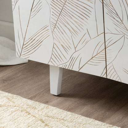 79" Solid Wood 4-Door Media Credenza