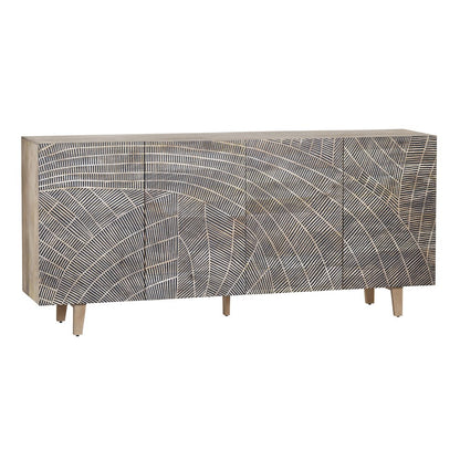 79" Solid Wood 4-Door Media Credenza