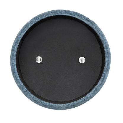 Navy Blue Round Ottoman W/ Storage