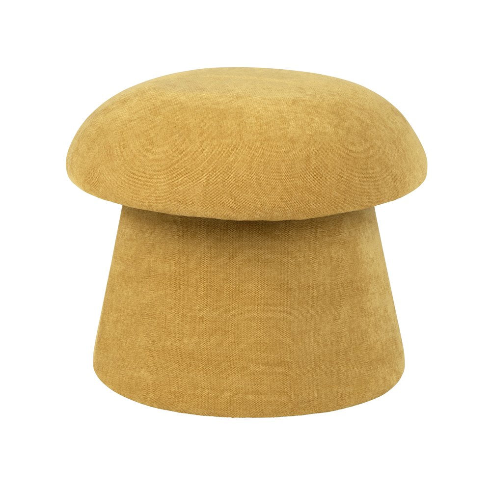 Spice Yellow Chenille Mushroom Ottoman W/ Storage
