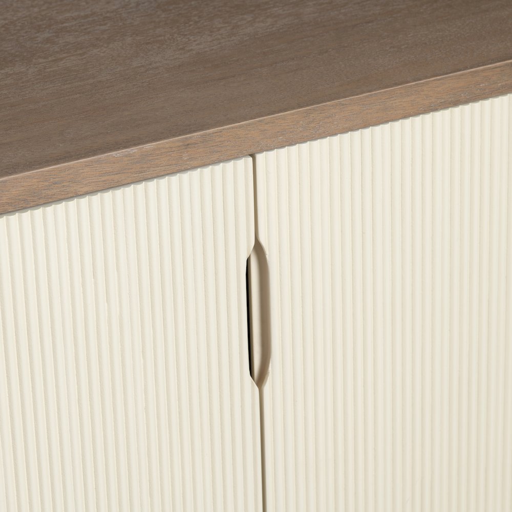 74" Warm Brown 4-Door Media Credenza