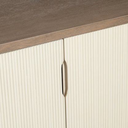 74" Warm Brown 4-Door Media Credenza