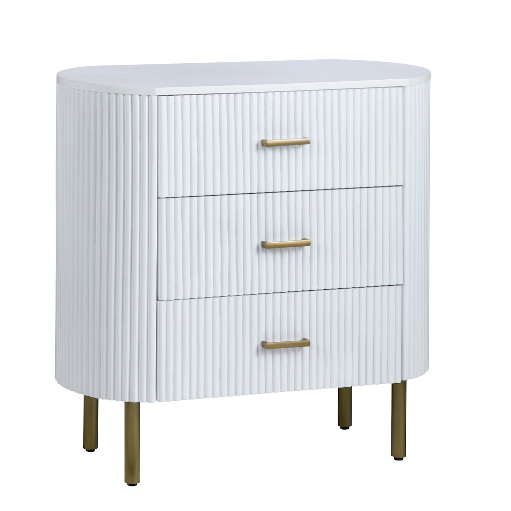 3-Drawer White Accent Chest
