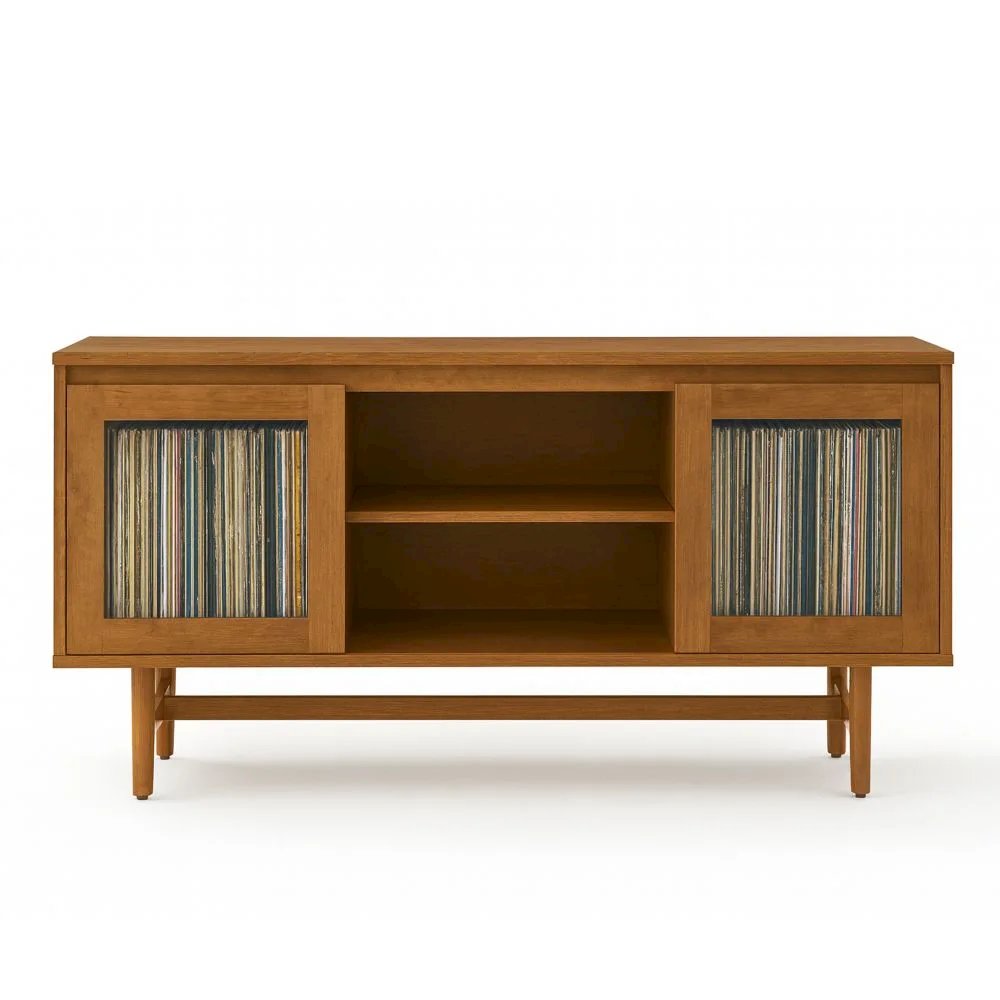 Dempsey Record Player Cabinet With Vinyl Storage