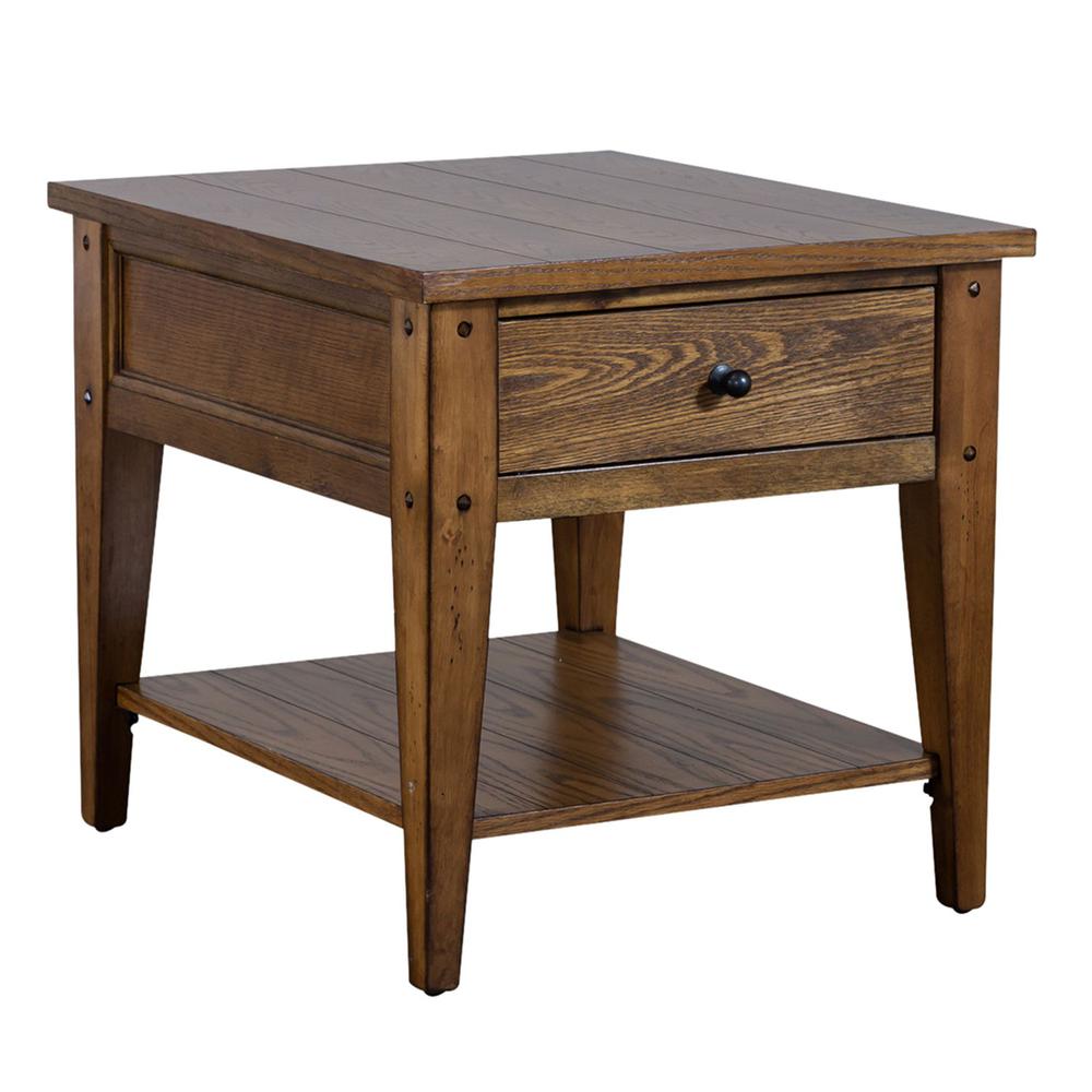 Lake House End Table in Oak