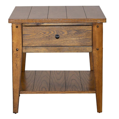 Lake House End Table in Oak