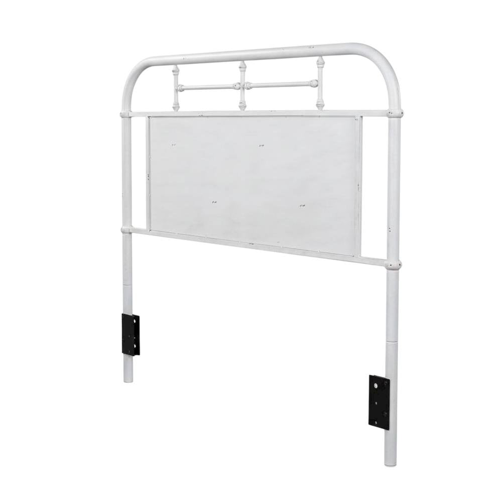 Queen Distressed Metal Headboard with Vintage Design and Durable Metal Tubing