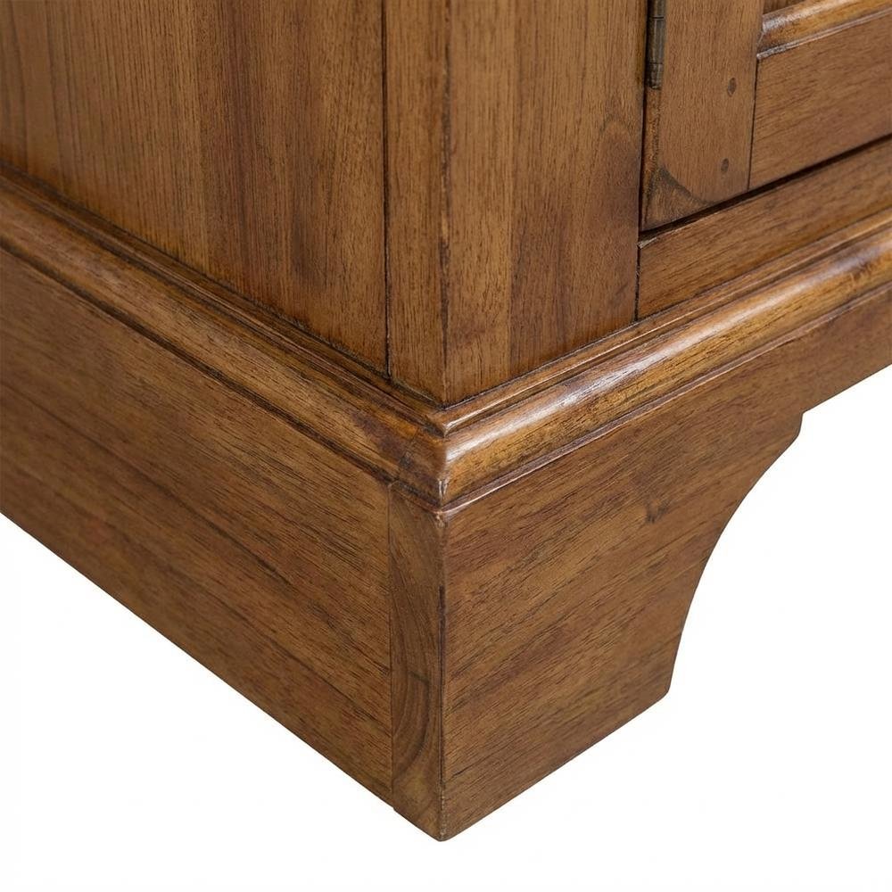 Rustic Oak and Black Hutch & Buffet Set with Traditional Style and Rubberwood