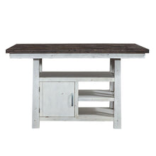 Farmhouse Gathering Table in Two Tone White w/ Wood Tone Top
